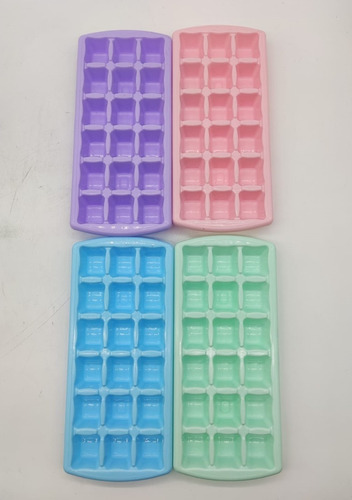 Imagen 2 de 6 de Set X4 Cubetera Hielera Plástico Colores Pastel Facila