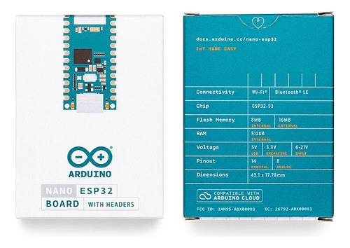 Arduino Nano Esp32 Placa Con Headers Original Italy