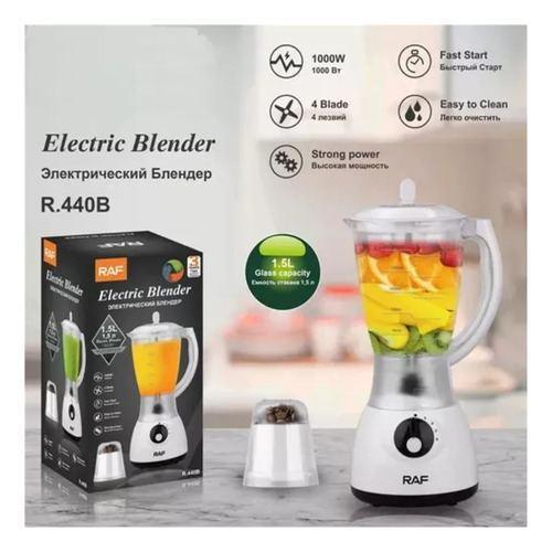 Licuadora Raf 4 Velocidades 1,5l Con Moledora De Cafe 450w