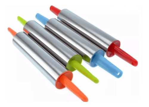 1 Rolos Para Massa Inox Cabo Plastico 42 Cm X 5 Cm Pizzaria