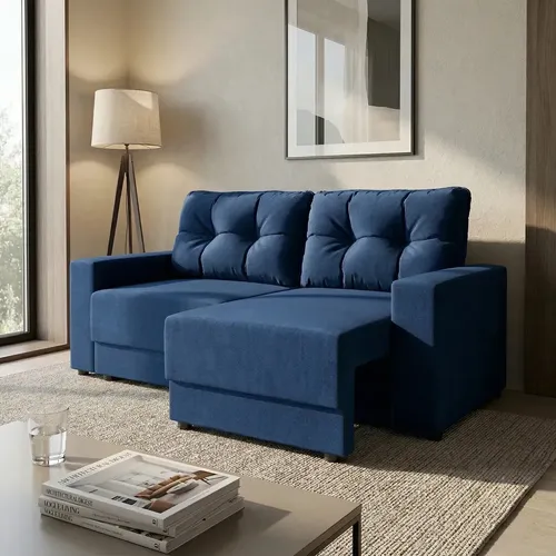Sofa 2 Lugares Retratil Lubeck Suede Azul Marinho 140 Cm Azul Marinho