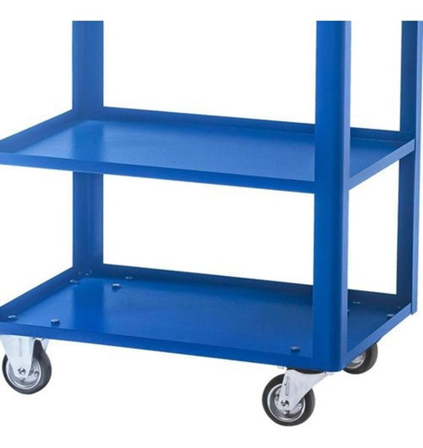 Imagem 3 de 4 de Carrinho Porta Ferramentas 3 Prateleiras Em Aco Fercar Azul