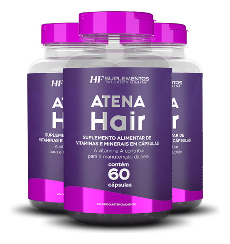 Atena Hair Skin E Nails Kit 3x 60cps Hf Suplementos