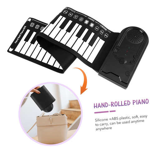Piano Electrónico Enrollable Portátil 49 Teclas Para Niños