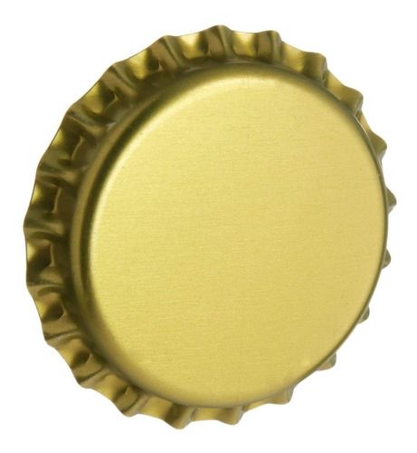 Imagen 1 de 1 de Tapa De Corona Para Botella De Cerveza Color Dorado 100 Uni