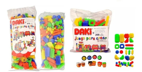 Combo Jardin Daki 2 Bolsas Juego Didáctico P/armar 448 Pzas*