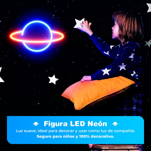 Pack Dulces Sueños Proyector Estrellas + Figura Neon + Guia Blanco Muticolor