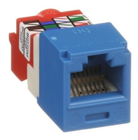 Pack 10 Conectores Jack Rj45 Estilo T Mini-com Cat 5e Azul