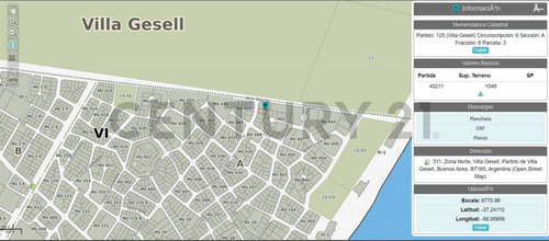 Venta De Lote, Villa Gesell Norte - Costa Altlantica