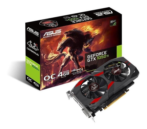 Imagem 1 de 5 de Placa De Vídeo Asus Geforce Gtx 1050 Ti 4gb Dual Oc Cerberus