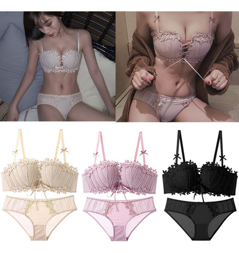 Sujetador Inalámbrico Push-up De Encaje Sexy Para Mujer