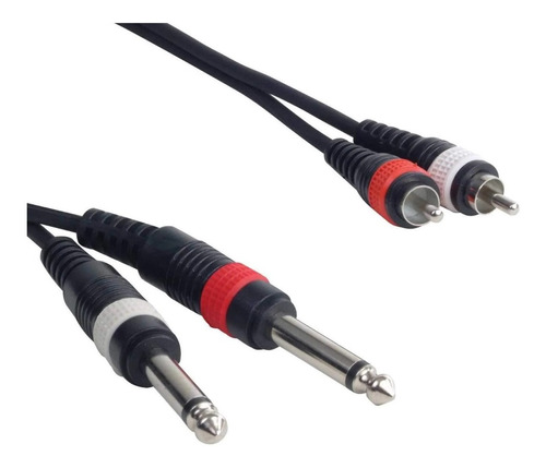 Cable Audio Dos Rca A Dos Plug Mono Grande 2.60mts Pactcheo