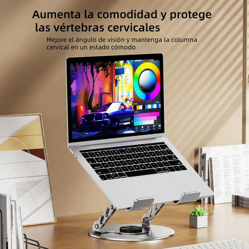 Base Soporte Para Laptoptableta Y Télefono Aluminio Giratori