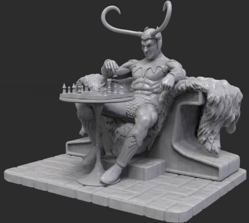 Archivo Stl Loki Juega Ajedrez Diorama Impresoras 3d C023