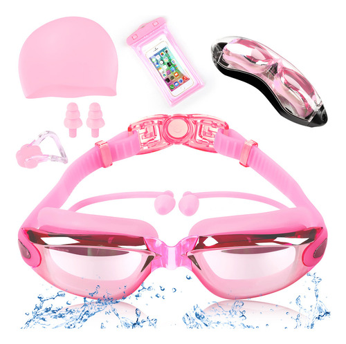N Gafas De Natación Goggles Sin Fugas Protección Uv, Kit