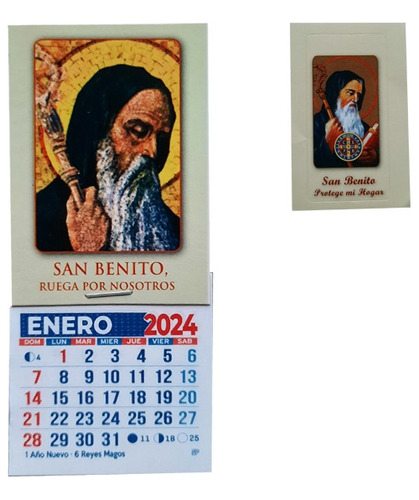 San Benito Calendario 2024 X 25 + 25 Stickers De Regalo