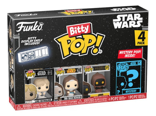 Colección Bitty Pop De Star Wars: Luke, Obi Wan, Jawa + Mystery