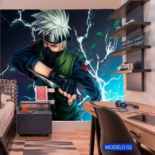 Papel de parede com foto de desenho animado, papel de parede Kakashi, mural  de parede personalizado para quarto de meninos, quarto de crianças,  decoração clássica para casa - 150105 cm