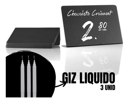 10 Placas Para Buffet Restaurante Hotel + Caneta Giz Liquido