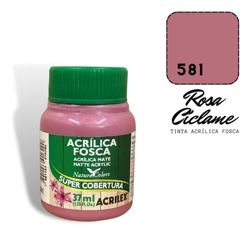 Tinta Acrilica Fosca Acrilex 37ml 581 Rosa Ciclame