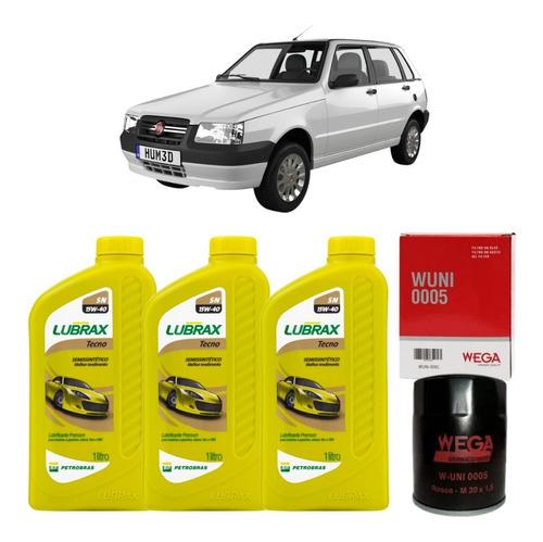 Kit Troca De Óleo Motor Fiat Uno 1.0 8v Fire 2001 Até 2013