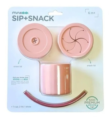 Vaso 3 En 1 Contenedor Cereales Sorbete Minikoioi Sip+ Snack