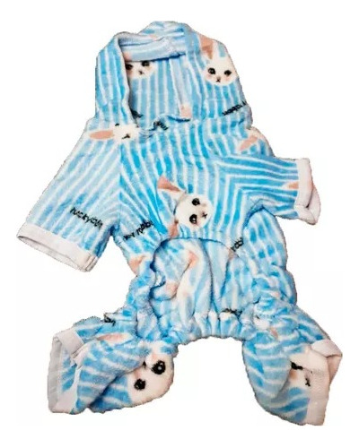 Enterito Celeste Capucha Plush Mascotas Pequeñas Talle S