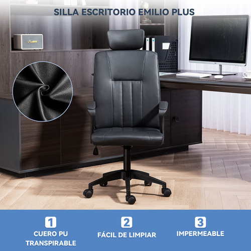 Silla Escritorio Ejecutiva Emilio Plus Oficina Ergonomica