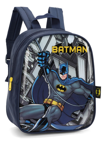Mochila Infantil Escolar De Costas Pequena Batman Up4you Cor Azul