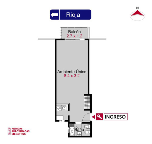 Rioja 3227 - Dpto Monoambiente Externo.
