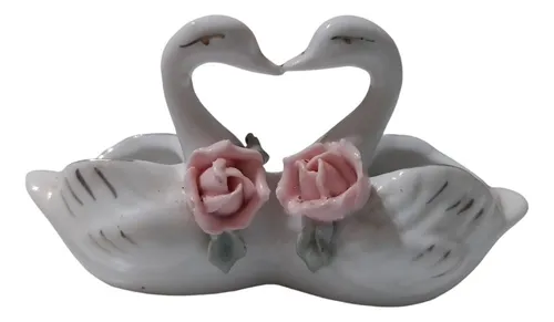 comprar Portavelas De Porcelana  Cisnes Besándose