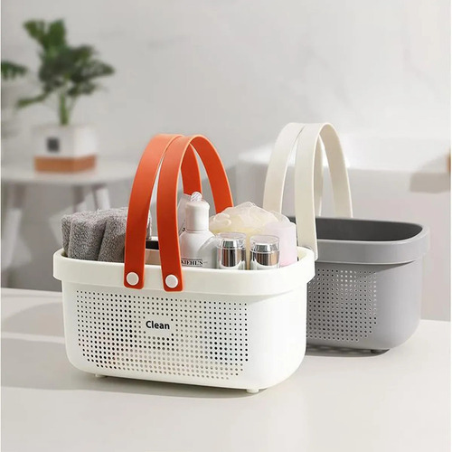 Hu Y Canastas Ducha De Plástico Con Asas De Silicona,