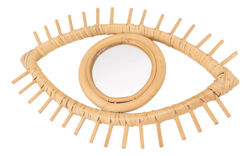Espejo De Ratán Con Forma De Ojo, Elegante Decoración Bohemi