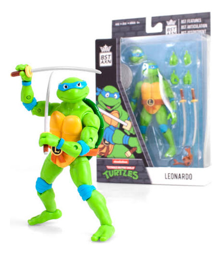 Set De 4 Figuras De Las Tortugas Ninja De La Marca Bst Axn