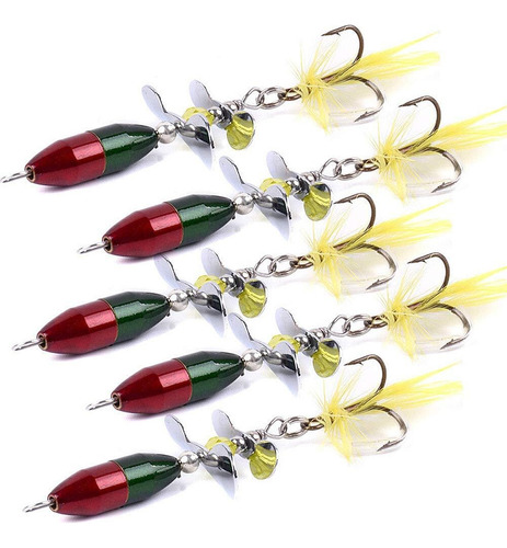 5pcs Trucha Pesca Cucharas Perca Lucio Señuelos Kit