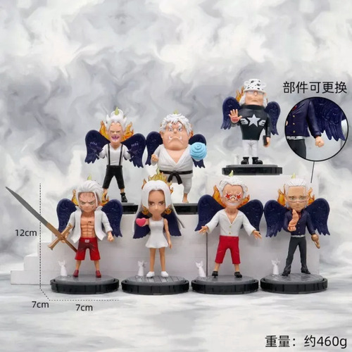 Set 7 Figuras De One Piece Seraphim Crocodile Geko Flamingo