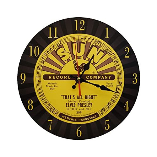 Reloj De Pared Sun Records Elvis Presley, Todo Correcto...