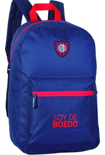 Mochila Espalda 17 Pulgadas San Lorenzo De Almagro Cuervo Color Azul Boedo Diseño De La Tela Poliéster