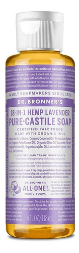 Jabón De Lavanda Dr. bronner Castile, 4 Onza, Lavanda Brh