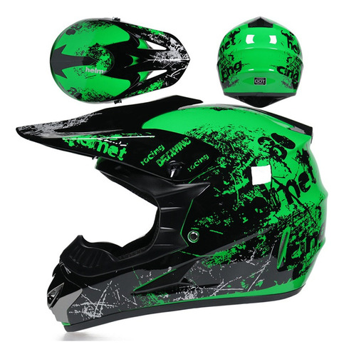 Casco Cross Moto Enduro Motocross Atv Bmx Black Mate