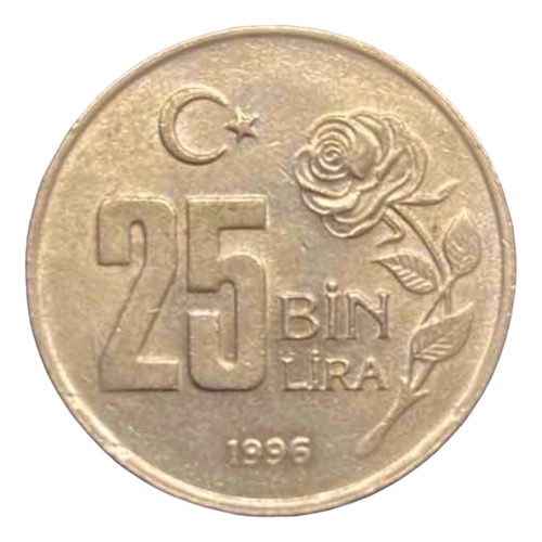 Turquia - 25.000 Liras - Año 1996 - Km #1041 - Luna