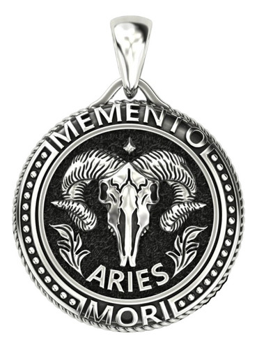 Dije Hombre Dije Calavera Zodiaco Aries Plata 925