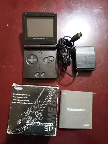 Gameboy Advance Sp Negro Con Caja Japonesa+cargador Original