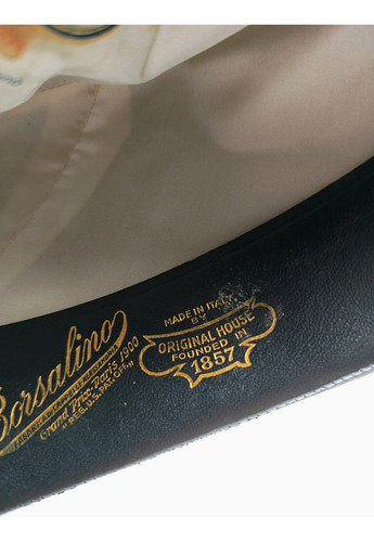 Sombrero Antiguo De Paño Borsalino Italy - Moda Gris Oscuro M Lisa (Usado)