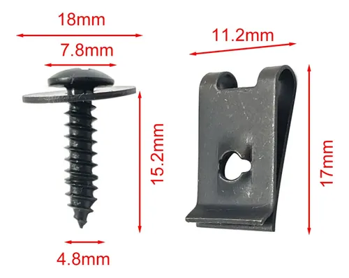 Parafuso Mm Para Polegadas Jogo Parafusos Para Para-lama 50 Peças U-bolt 4,8x16 Mm | MercadoLivre