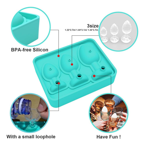 Prank Ice Cube Banes En Forma De Silicona Grande Para Jugo Y