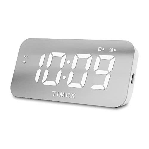 Timex Reloj Despertador Con Cargador Usb (5 W) Y Pantalla Gr