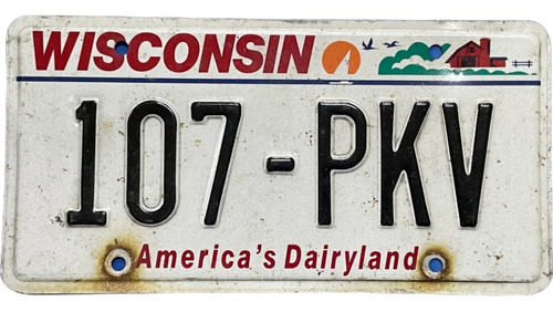 Wisconsin Original Placa Metálica Carro Eua Usa Americana