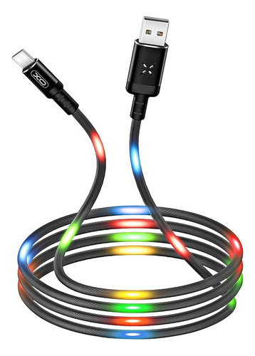 Cable De Datos Ritmico Rgb, Micro Usb Y Tipo C 