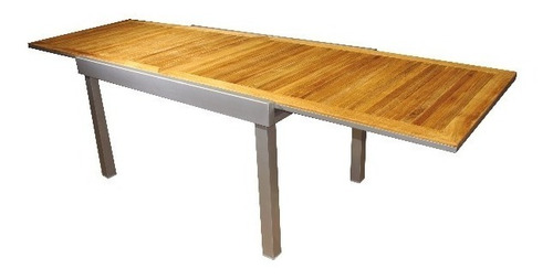 Mesa Extensible 0.90 A 1.80 X 0.90m Aluminio / Madera Teka